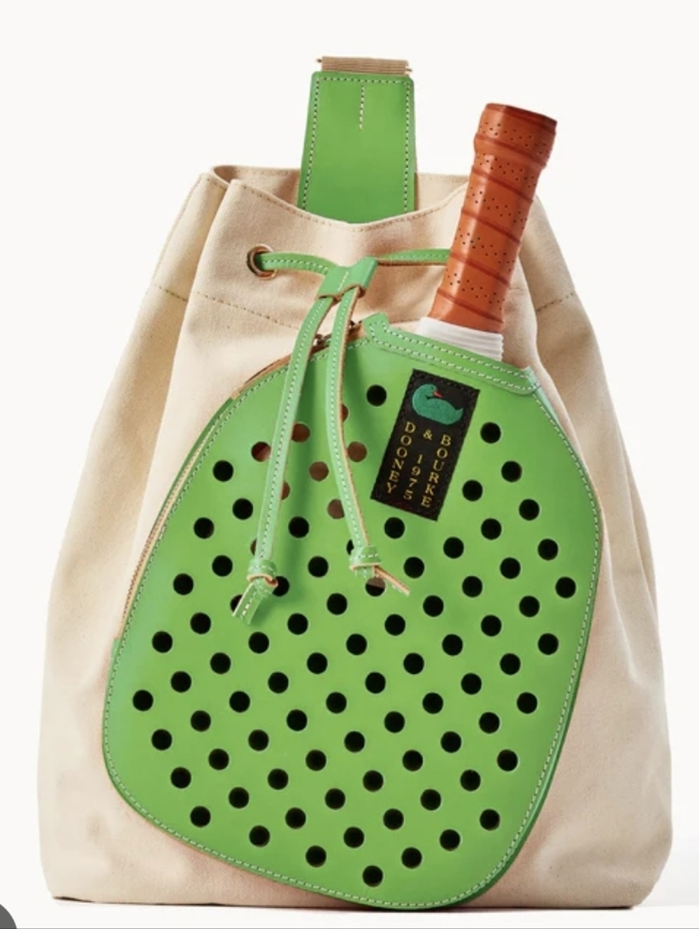 Dooney & Bourke Green Leather Drawstring Bucket Bag- For Pickleball